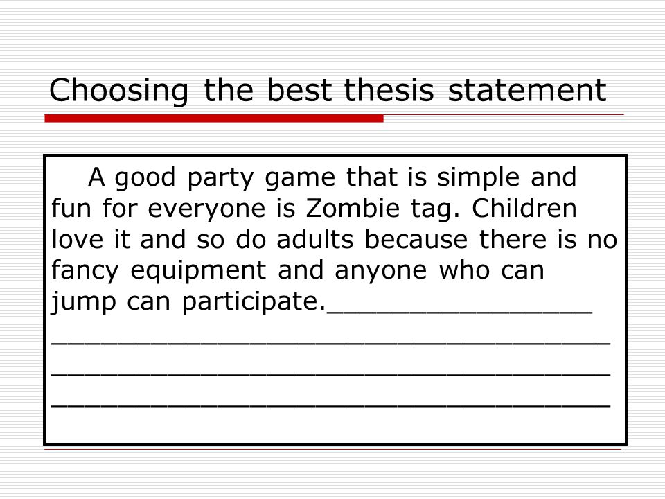 choose a thesis statement choose a thesis statement